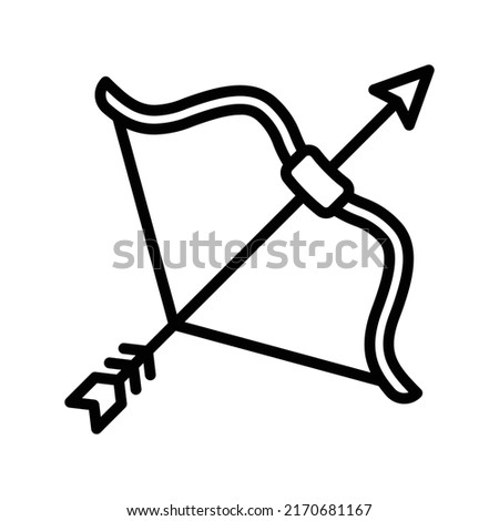 Archery Icon. Line Art Style Design Isolated On White Background