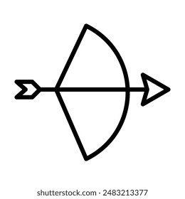 archery icon linear logo mark in black and white