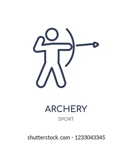 Archery icon. Archery linear symbol design from sport collection. Simple outline element vector illustration on white background