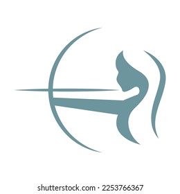 Archery icon logo design illustration