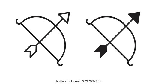 Icono de tiro con arco sobre fondo blanco. Icono de Vector de acciones