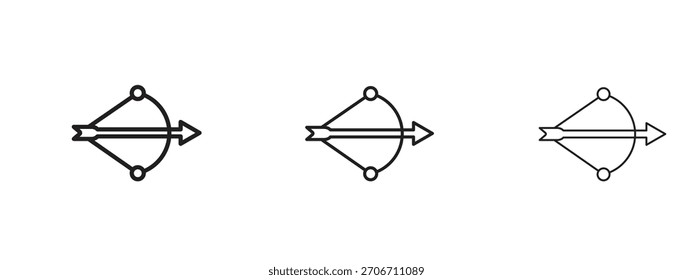 Icono de tiro con arco con estilo de contorno, diseños de Ilustración vectorial