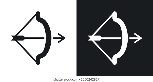 Archery icon pack in black color.