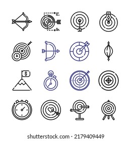 archery Icon Set with line icons. Modern Thin Line Style. Suitable for Web and Mobile Icon. Vector illustration EPS 10.