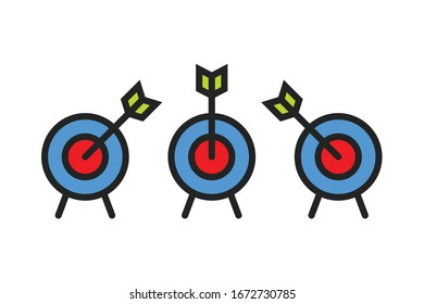 Icono de tiro al arco, icono de destino