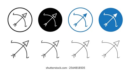 Archery icon Thin outline art symbol