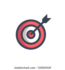 Archery Icon Vector. Archery Filled Outline Style Design