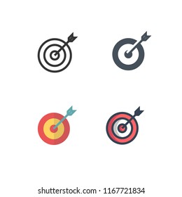 archery icon vector with four different styles