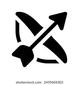 Icono de tiro con arco. Icono de glifo de Vector para su Sitio web, móvil, presentación y diseño de logotipo.