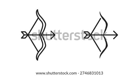 Archery icon vector Illustration and outline Icons. vector silhouette.