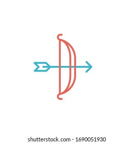 archery icon vector illustration. archery icon with two color line style design