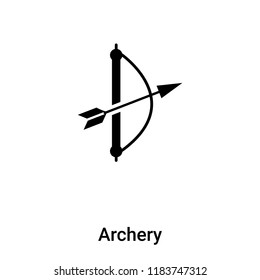 Archery icon vector isolated on white background, logo concept of Archery sign on transparent background, filled black symbol
