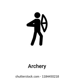 Archery icon vector isolated on white background, logo concept of Archery sign on transparent background, filled black symbol