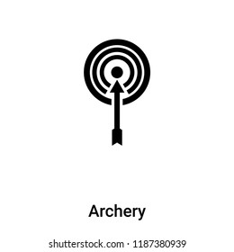 Archery icon vector isolated on white background, logo concept of Archery sign on transparent background, filled black symbol