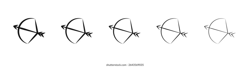 Archery icon vector outline set illustration sign