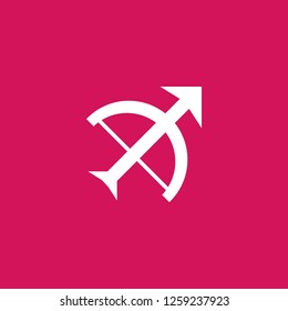 archery icon vector. archery sign on pink background. archery icon for web and app