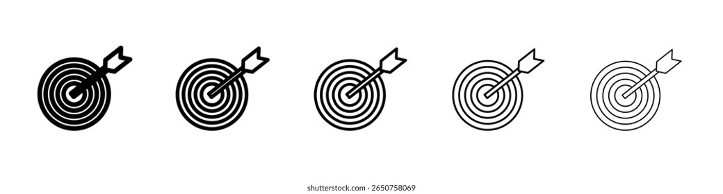 archery icon vector thin outline style sign