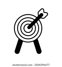 archery icon with white background vector stock illustration