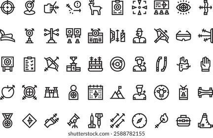 Archery icons High-Quality Vector Icons Collection with Editable Stroke. Ideal for Professional and Creative Projects.