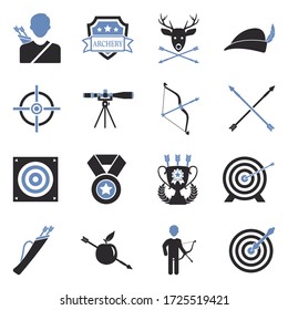 Archery Icons. Zwei Tone-Flat-Design. Vector Illustration.