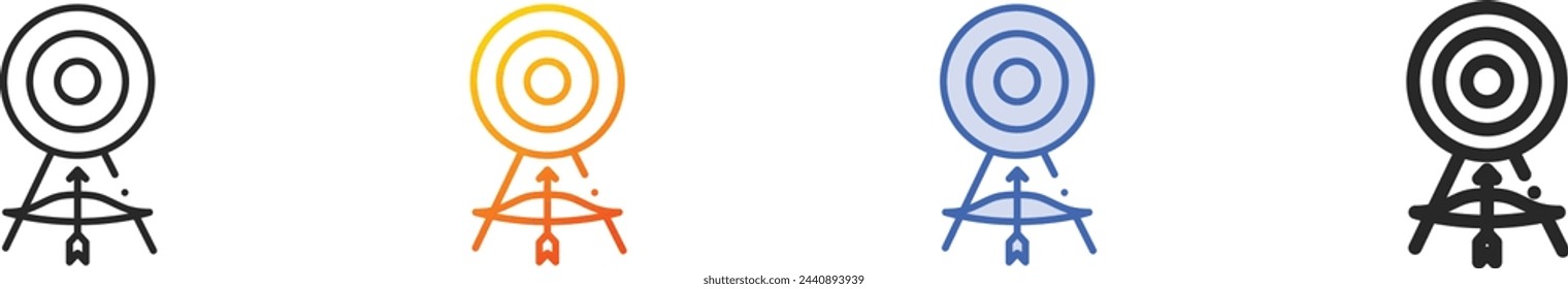 archery icon.Thin Linear, Gradient, Blue Stroke and bold Style Design Isolated On White Background