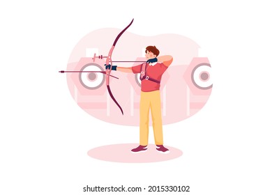 Archery Illustration concept. Flat illustration isolated on white background.