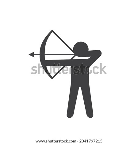archery illustration, archery icon, vector art.