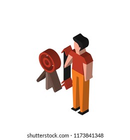 Archery isometric left top view 3D icon