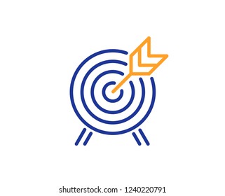 Archery line icon. Amusement park attraction sign. Colorful outline concept. Blue and orange thin line color icon. Archery Vector