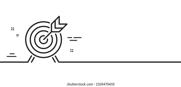 Archery line icon. Amusement park attraction sign. Minimal line illustration background. Archery line icon pattern banner. White web template concept. Vector