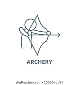 Archery line icon, vector. Archery outline sign, concept symbol, flat illustration