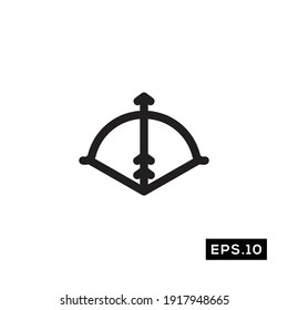 Archery Line Icon Vector. Archery Symbol Vector