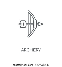 Archery linear icon. Archery concept stroke symbol design. Thin graphic elements vector illustration, outline pattern on a white background, eps 10.