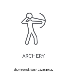 Archery linear icon. Modern outline Archery logo concept on white background from Sport collection. Suitable for use on web apps, mobile apps and print media.