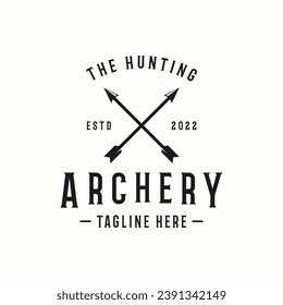 Archery logo or arrowshead retro vintage.Logo for hunting , labels , badges and business.