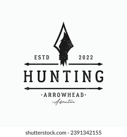 Archery logo or arrowshead retro vintage.Logo for hunting , labels , badges and business.