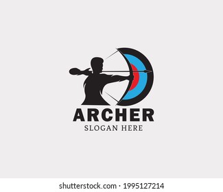 archery logo creative sport athletic logo academy sign symbol