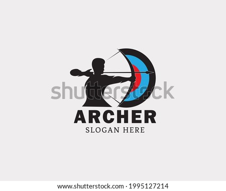 archery logo creative sport athletic logo academy sign symbol
