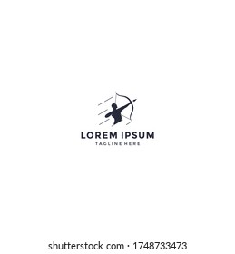 Archery Logo Design concept, Abstract logo template Archer