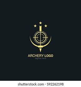 Archery Logo Design Template. Vector Illustration