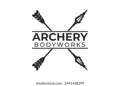 Diseño de logotipos de tiro con arco y diseño de tipografía, elementos de logotipos de tiro con arco modernos para su marca, tipografía de tema de tiro con arco dinámico para logotipos, apunte a los mejores con logotipos inspirados en tiro con arco, diseños de logotipos de tiro con arco