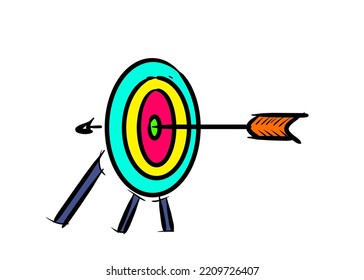 archery logo design vector illustration for sticker