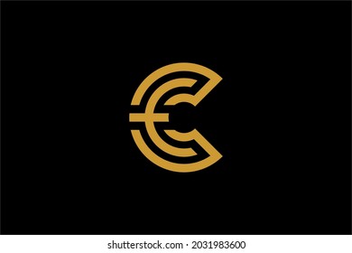 Archery logo design vector. Letter C and bow abstract symbol. Letter C outline logo design. Archery sport vector icon.