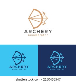 Archery logo design vector templet,  