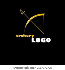 archery logo with golden color gradient