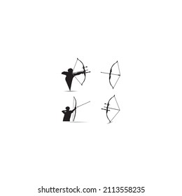 Archery logo icon vector illustration design template.