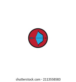 Archery logo icon vector illustration design template.