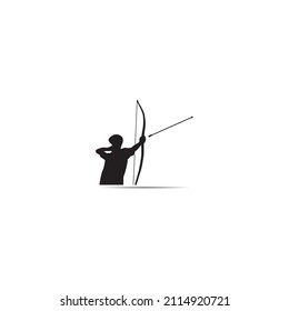 Archery logo icon vector illustration design template.