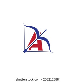 Bogenlogo mit einem Anfangsbuchstaben, Vektorgrafik-Design
