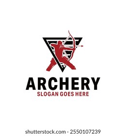 archery logo template design Vector illustration